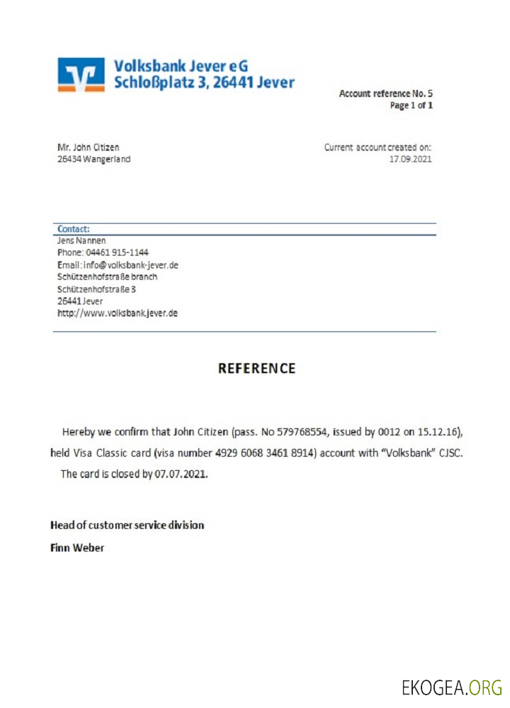 Référence Allemagne , Volksbank , closure